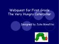 Webquest for First Grade The Very Hungry Caterpillar PowerPoint PPT Presentation