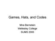 Games, Hats, and Codes
