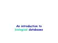 An introduction to biological databases PowerPoint PPT Presentation