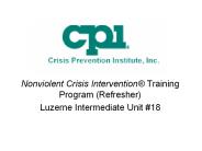 Nonviolent Crisis Intervention