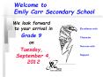 Welcome to Emily Carr Secondary School PowerPoint PPT Presentation