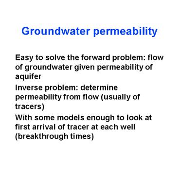 Groundwater permeability