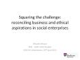 Squaring the challenge: reconciling business and ethical aspirations in social enterprises PowerPoint PPT Presentation