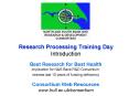Research Processing Training Day Introduction Best Research for Best Health Implication for N PowerPoint PPT Presentation
