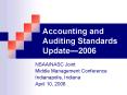 Accounting and Auditing Standards Update PowerPoint PPT Presentation