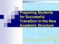 Preparing Students for Successful Transition in the New Academic Structure PowerPoint PPT Presentation