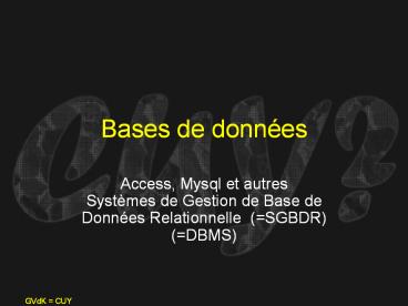 Bases de donn