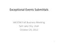 Exceptional Events Submittals PowerPoint PPT Presentation
