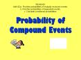 Probability of Compound Events PowerPoint PPT Presentation
