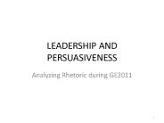 LEADERSHIP AND PERSUASIVENESS