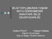 BILGI TOPLUMUNDA YASAM BOYU 