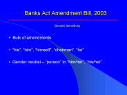 Banks Act Amendment Bill, 2003