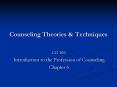 Counseling Theories PowerPoint PPT Presentation