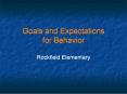 Goals and Expectations for Behavior PowerPoint PPT Presentation