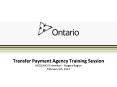 Transfer Payment Agency Training Session PowerPoint PPT Presentation