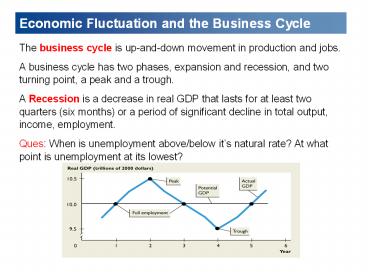 Economic Fluctuation and the Business Cycle