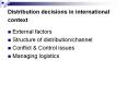Distribution decisions in international context PowerPoint PPT Presentation