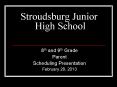 Stroudsburg Junior High School PowerPoint PPT Presentation
