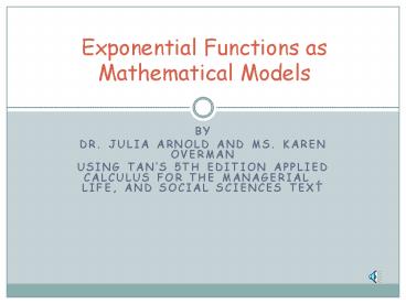 Dr. Julia Arnold and Ms. Karen Overman