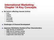 International Marketing: Chapter 14 Key Concepts