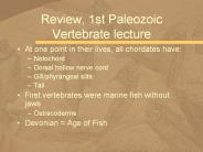 Review, 1st Paleozoic Vertebrate lecture
