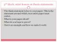 3rd block: mini-lesson on thesis statements PowerPoint PPT Presentation