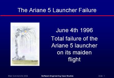 The Ariane 5 Launcher Failure