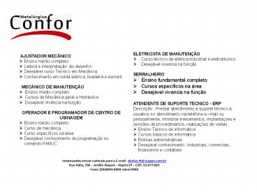 Interessados enviar curr