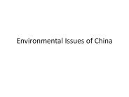 Environmental Issues of China