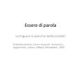 Essere di parola PowerPoint PPT Presentation