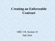 Creating an Enforceable Contract
