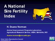 A National Sire Fertility Index