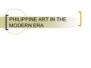 PHILIPPINE ART IN THE MODERN ERA