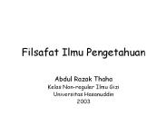 Filsafat Ilmu Pengetahuan