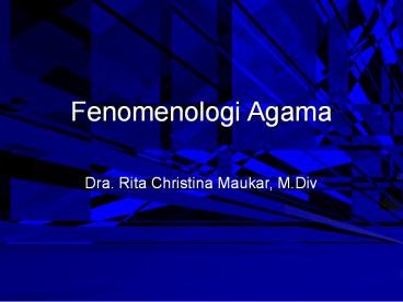 Fenomenologi Agama