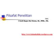 Filsafat Penelitian