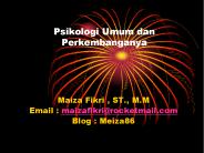 Psikologi Umum dan Perkembanganya