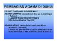 PEMBAGIAN AGAMA DI DUNIA PowerPoint PPT Presentation