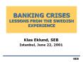 BANKING CRISES LESSONS FROM THE SWEDISH EXPERIENCE PowerPoint PPT Presentation