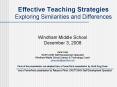 Effective Teaching Strategies Exploring Similarities and Differences PowerPoint PPT Presentation