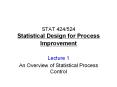 STAT 424/524 Statistical Design for Process Improvement PowerPoint PPT Presentation