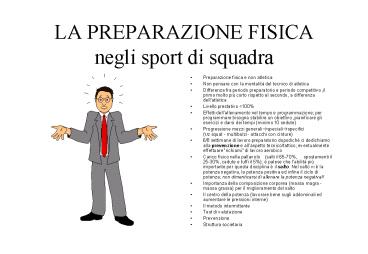 LA PREPARAZIONE FISICA  negli sport di squadra
