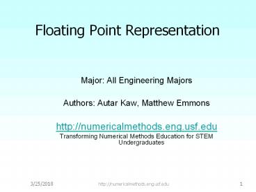 Floating Point Representation presentation | free to download
