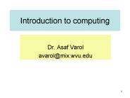 Introduction to computing