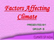 Factors Affecting Climate
