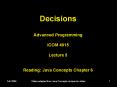 Decisions Advanced Programming ICOM 4015 Lecture 5  Reading: Java Concepts Chapter 6 PowerPoint PPT Presentation