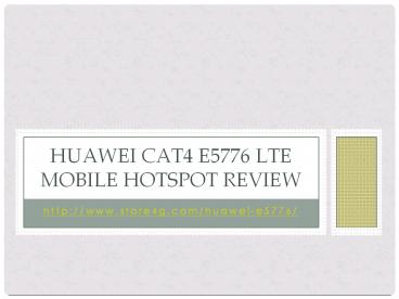 Huawei E5776 4G Mobile WiFi Router Review