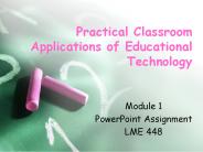 Practical Classroom Applications of Educational Technology