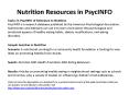 Nutrition Resources in PsycINFO PowerPoint PPT Presentation