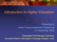 Introduction to Higher Education PowerPoint PPT Presentation
